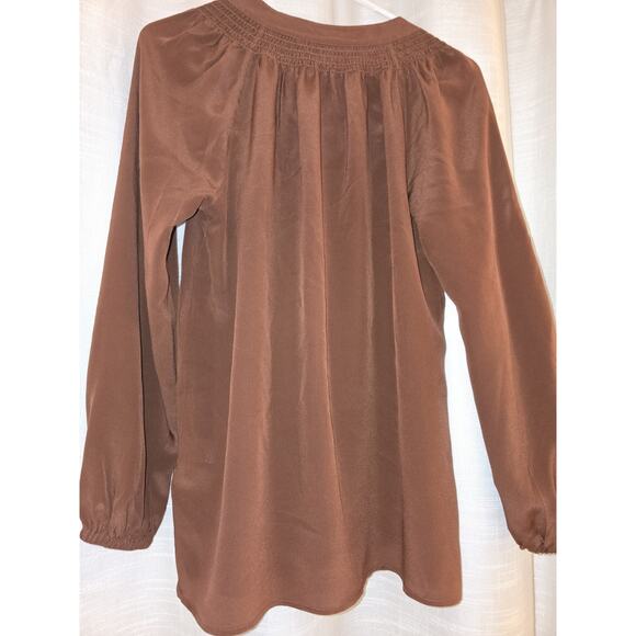Lilly Pulitzer Elsa 100% Silk Top In Color French Roast Size Small - Picture 3 of 7
